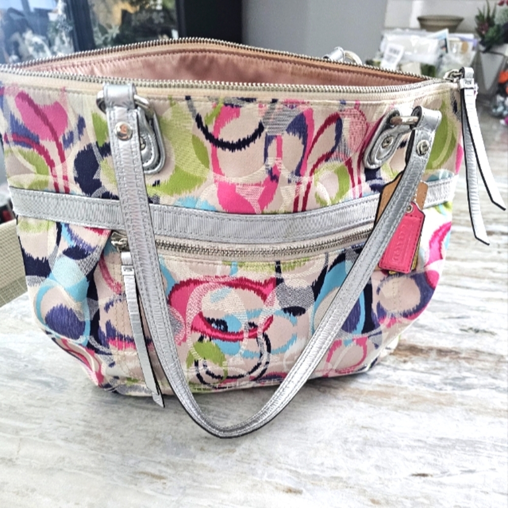 Coach Multicolor Signature Tote Bag